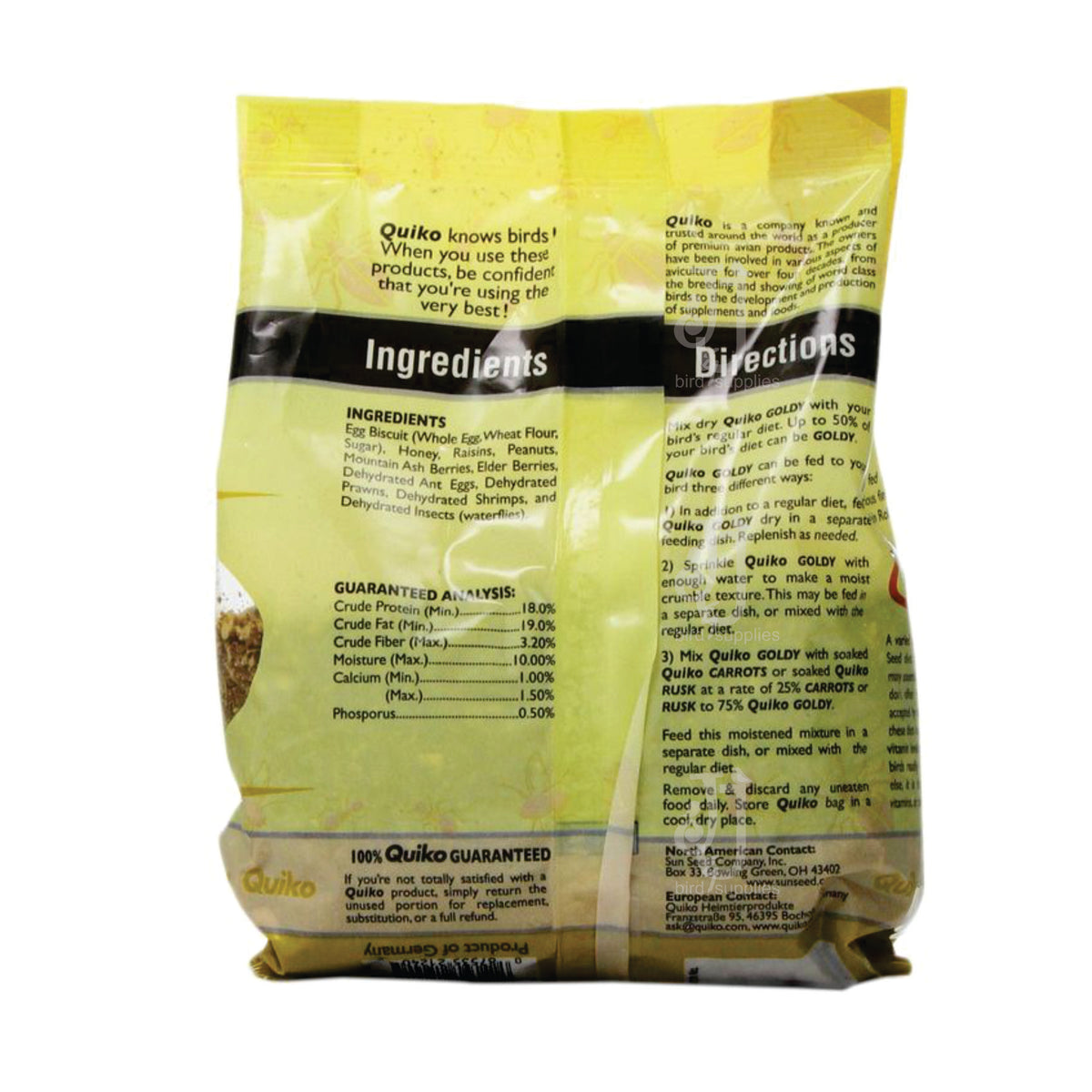 Quiko Goldy Egg Food for Softbills and Finches. 400g