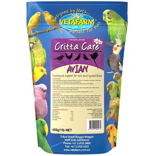 Crittacare Avian 450g( hand feed for sick, stressed and injured birds)
